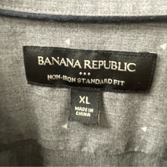 Banana Republic Button Down Shirt Gray Non-Iron Standard Fit Men’s Size XL - Picture 5 of 10